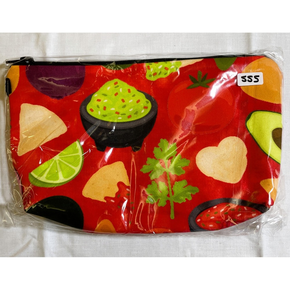 The Pouch Taco Graphic Cosmetic Bag Unisex Medium Red New Foodie Makeup Pouch